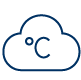 Climate and carbon footprint icon
